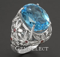 Anello in argento con topazio blu Sterling Silver Blue Topaz Ring